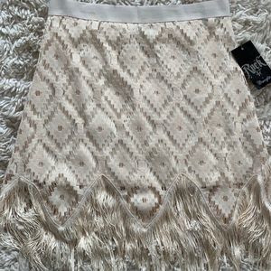 Rock 47 by Wrangler Cream Fringe Skirt NWT